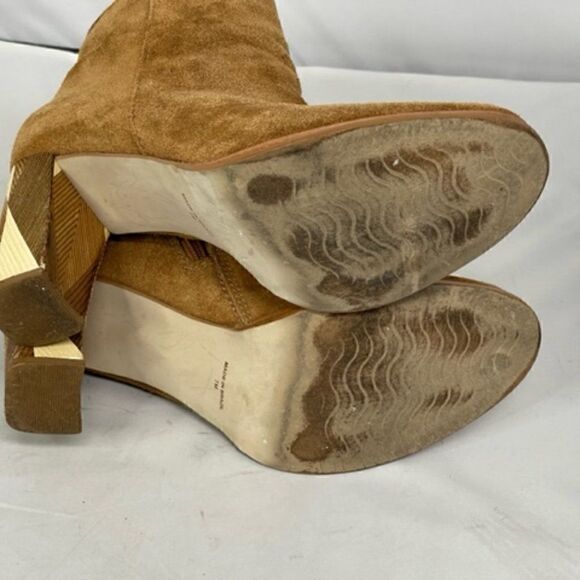 Matisse Women's Metric Faun Brown Suede Booties Color Block High Heel Zip Sz 7 M - Picture 8 of 8